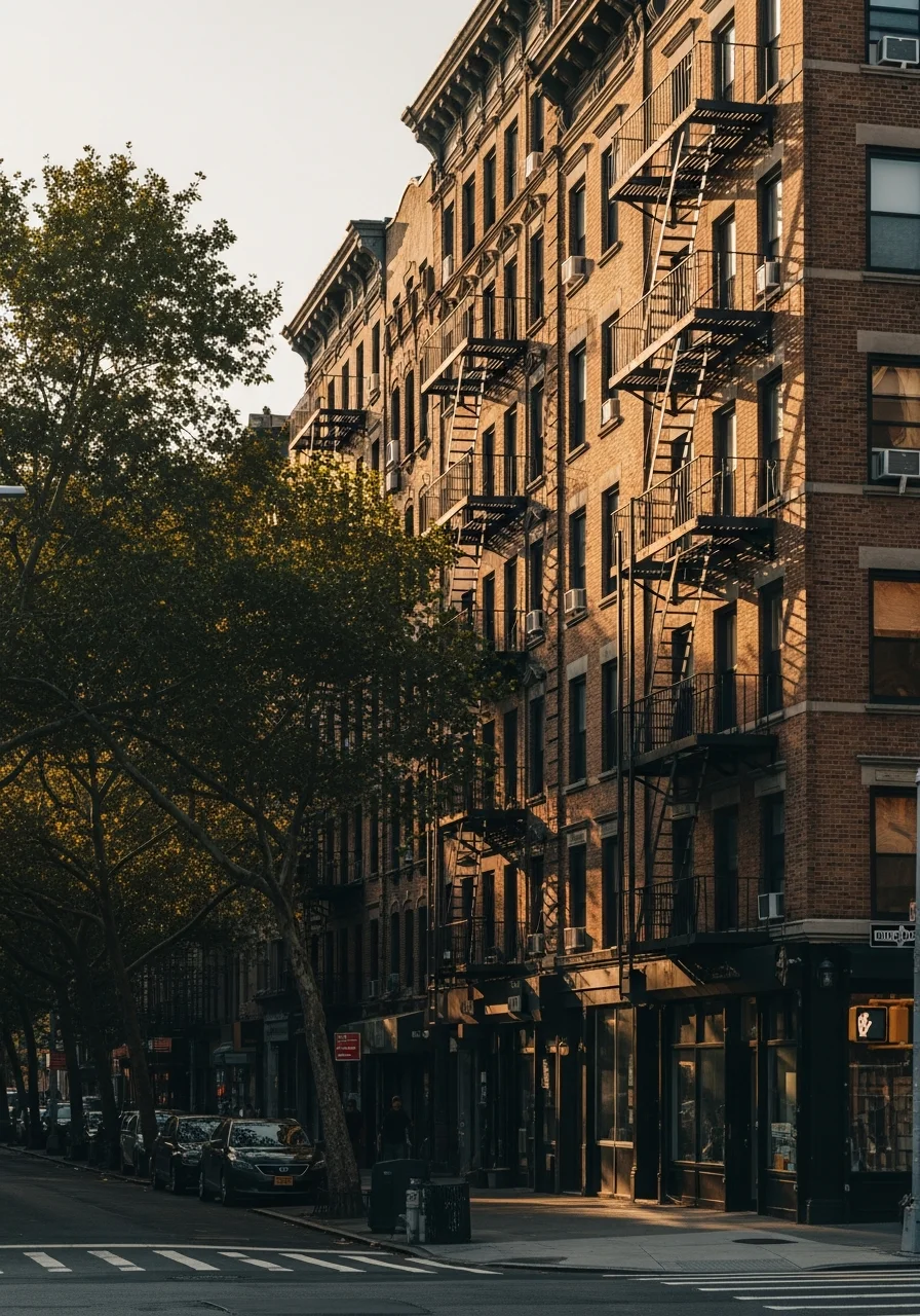 Astoria Park with diverse neighborhood architecture and tree-lined streets