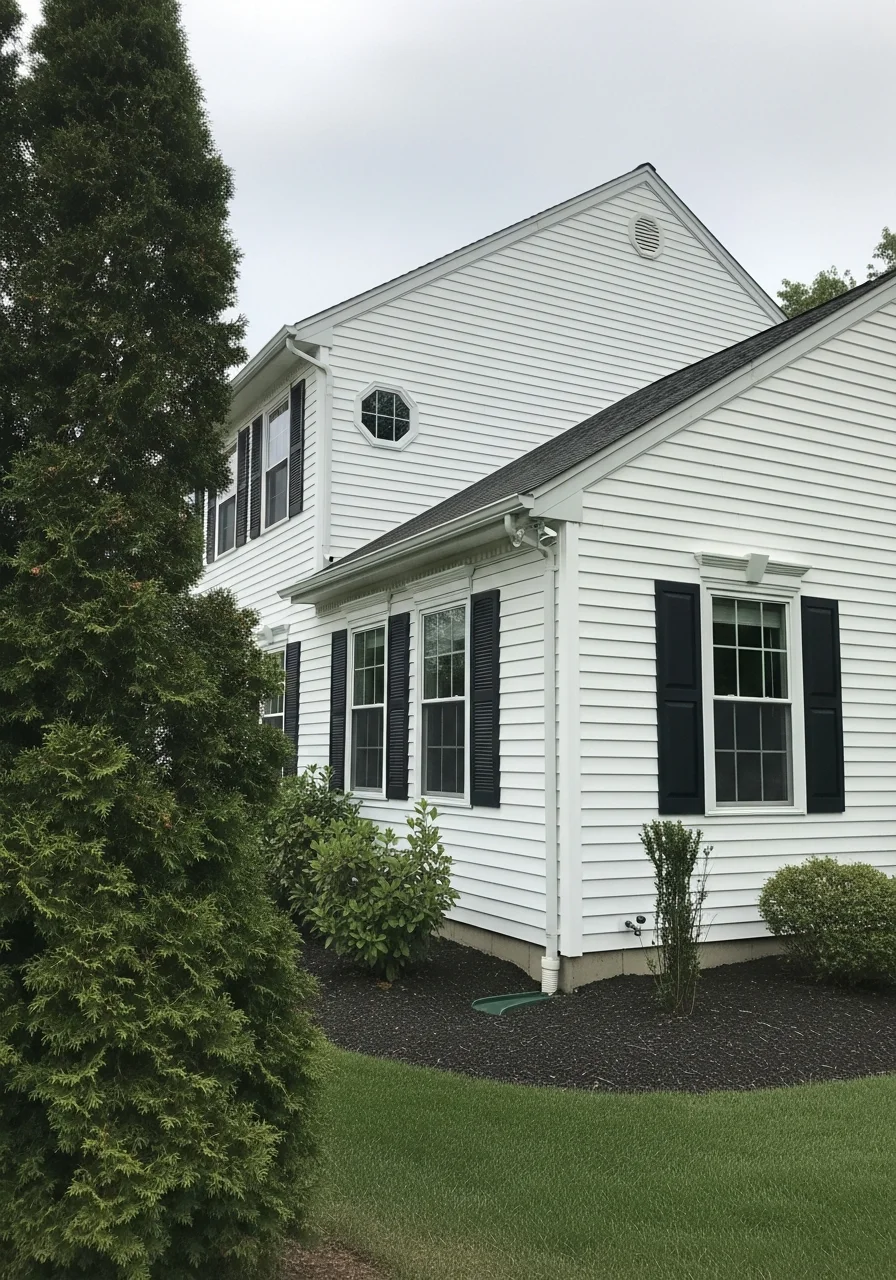 Close-up of a Bergen County home's exterior showing quality details and well-maintained property.