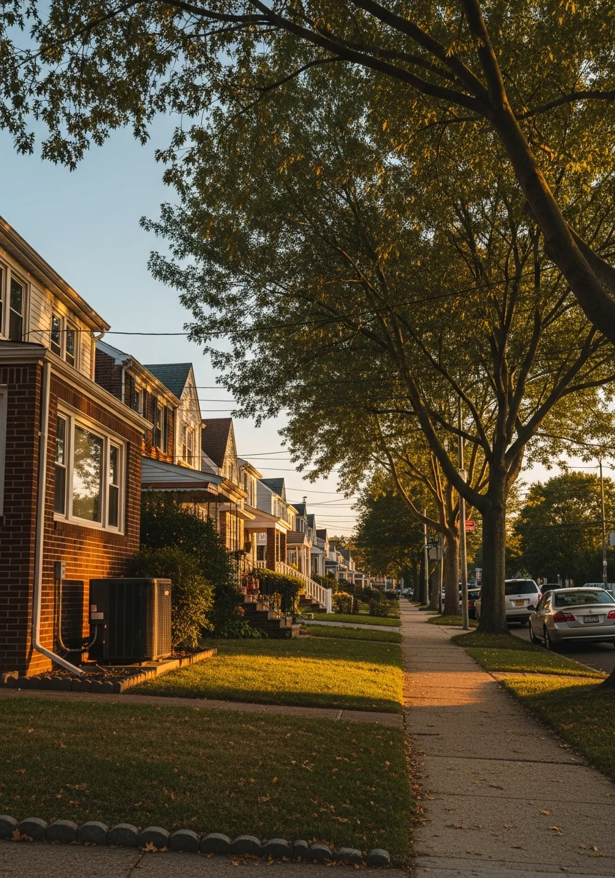 Residential neighborhood in Flushing with tree-lined streets and single-family homes