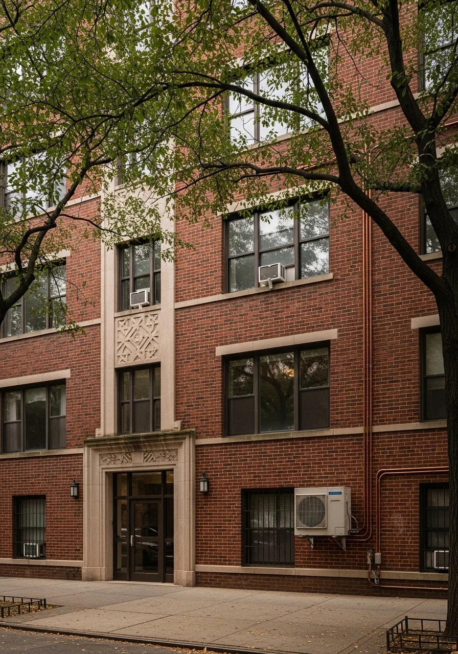 Forest Hills residential neighborhood featuring co-op buildings and green spaces
