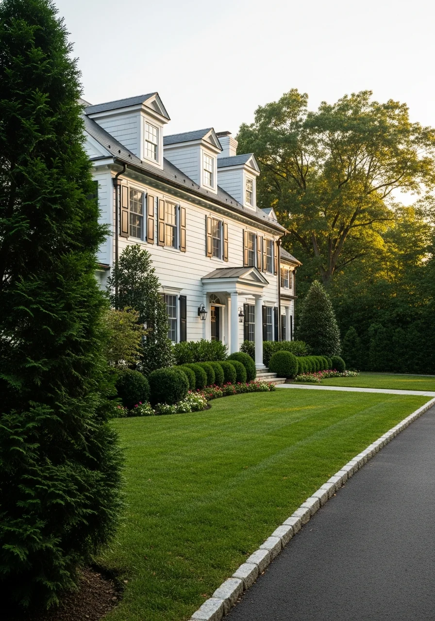 Detail of a Westchester home's exterior showing quality construction and well-maintained grounds.